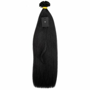 Азиатска коса кератинови кичури черно 60 см.   200 гр.